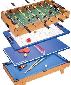 B08VGPB9FK Haieshop Foosball Table 4-in-1 Combination Multi Game Table with Ice Hockey Table Tennis Football Table