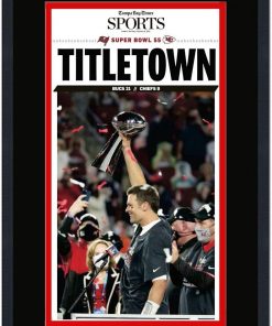 B08W5G2XSG Framed Tampa Bay Times Buccaneers Titletown Super Bowl LV 55 Champions 17x27 Football Newspaper Cover Photo Professionally Matted V2