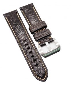 B08RYZHPL2 24mm Chocolate Brown Alligator Leather Watch Strap For Panerai