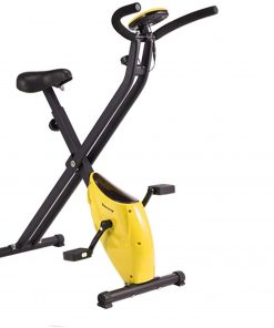 B08TTFFZBC Haieshop Exercise Bike Compact Foldable Fixed Bike Magnetic Resistance Control (Color : Yellow)