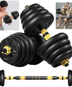 B08V85HM23 Zouheiu Adjustable Free Weights Dumbbells Set of 2, Weights Dumbbells Set with Connector Rod Used as Barbells, Exercise & Fitness Dumbbells for Men Women Home Gym Strength Training(USA in Stock)