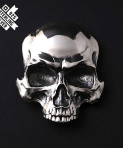 B08VC95WPT Skull belt buckle, Human skull solid silver belt buckle, 925 Sterling Silver belt buckle