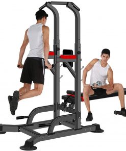 B08W559D3V YANTI US Rapid Shipment Power Tower with Workout Bench Dip Station 3 Gear Adjustable Pull Up Bar for Home Fitness Multi-Function Gym Strength Training Workout Equipment, 330LBS