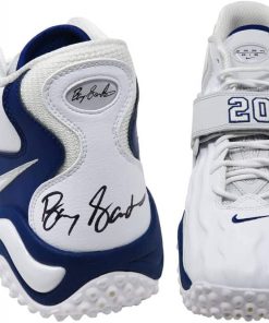B08VGXD9NJ Barry Sanders Signed Nike Air Zoom Turf Jet '97 White & Blue #20 Shoe (Left Foot)