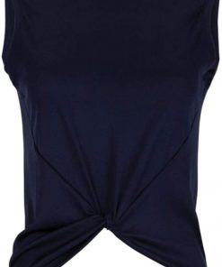 B08V94G1F4 Lucky In Love Women`s Twist Front Tennis Tank (Small Midnight)