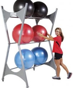 B0065VMT7A Power Systems Elite Stability Ball Storage Rack with Casters and 12 Ball Capacity
