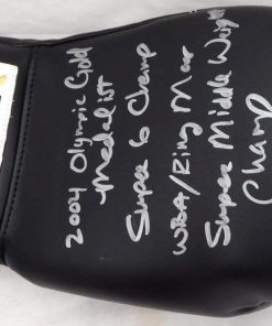 B08WQ23YSG Authentic Autographed Andre Ward Black Reyes Boxing Glove With Stats S.O.G. & Olympic Gold LH Beckett BAS