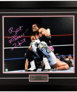 B08WWV76SL Authentic Autographed Bret Hitman Hart WWE Sharpshooter Wrestling 25x31 Frame