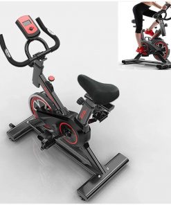 B08T24J47W Indoor Cycling Exercise Bike Adjustable Handlebars Seat Heart Rate Sensors LCD Monitor Reads Speed Flywheel Smooth Cycling Step Fitness Machines