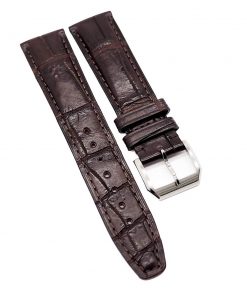 B08SJW85CS 20mm Unber Brown Alligator Leather Watch Strap For IWC
