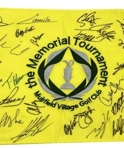 B08W2KVJX9 Authentic Autographed Henrik Stenson, Jim Furyk, Matt Kuchar, Trevor Immelman, Kenny Perry Memorial Tournament Flag ~ Certified