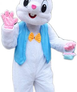 B08T5RMLR8 JFF Easter Bunny Mascot Costume Rabbit Cartoon Fancy Party Dress Performance Suit Adult, One Size,B