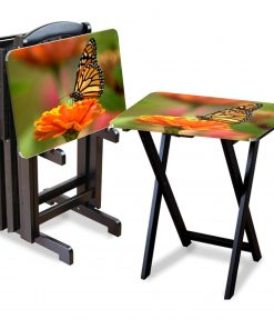 B08W3LL383 Butterfly Custom TV Tray Table Add Photo Hold 44 lbs No Assembly Gift
