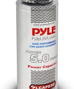 B001Q5SMEE 5.0 Farad Digital Power Capacitor - High-Performance Car Audio Accessory with Blue Digital Display, Voltage Readout, Over Voltage Protection, Mounting Hardware, DC 12-24V - Pyle PLCAPE50