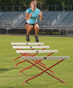 B0065VPO3Q Power Systems Power Hurdle, Collapsible and Height-Adjustable Hurdles, 42 x 41 Inches, Red/White, 4-Pack (22150)