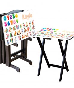 B08WHDZLDJ Children Learning Custom TV Tray Table Add Photo Hold 44 lbs No Assembly Gift ABC 123