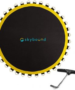 B08SQKBRDS SkyBound Premium Trampoline Replacement Mat, Fits 14 Foot Frames w/Spring Tool, UV Sunguard for Longer Lasting Stitching, Durable V-Rings, Bounce Safely with Extra Rows of Stitching