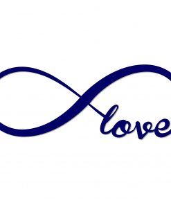 B08SPBN9H2 Love Forever Infinity Symbol - Beautiful Solid Metal Home Decor Decorative Accent Metal Art Wall Sign - 24 Inch - Navy