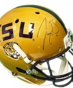 B08W2R2QC6 Authentic Autographed Joe Burrow Gold LSU Tigers Schutt Replica Full Size Helmet ~ JSA and Fanatics Holograms