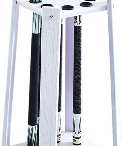 B08W2VPRCV YXX White Floor Corner Billiard Cue Rack, Wood 8 Pool Stick Holder, Small Display Stand for Garage Gym, Game Room & Bar Area, Easy to Assemble
