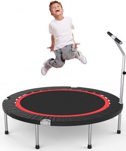 B08VWFC887 Chenmioo 40In Mini Trampoline, Recreational Trampolines, Kids Trampoline with Handle with Handles, Easy Folding Storage, Suitable for Indoor Or Outdoor Play