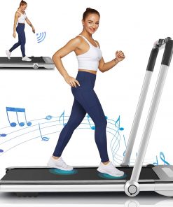 B08VJ99HB6 Treadmills for Home,Under Desk Folding Treadmill,2-in-1 Running,Walking & Jogging Portable Running Machine with Bluetooth Speaker & Remote Control,5 Modes & 12 Programs,No Assembly Required