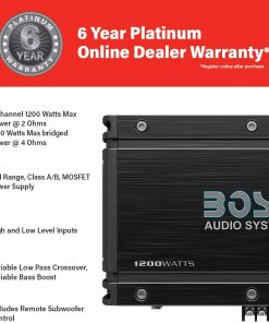 BOSS Audio OX2.600 2 Channel Car Amplifier – 600 Watts Bridgeable MOSFET Power Supply 2-8 Ohm Stable Class A/B Full Range