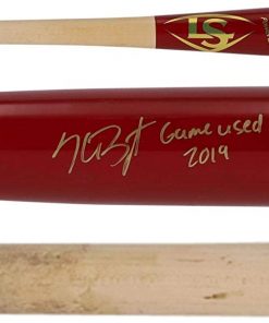 B08VLDKBM8 Kris Bryant Chicago Cubs Autographed Game-Used Maroon and Natural Louisville Slugger Bat from the 2019 MLB Season - AA0045502 with"Game Used 2019" Inscription - MLB Game Used Bats