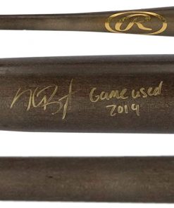 B08VLGVM85 Kris Bryant Chicago Cubs Autographed Game-Used Gray Rawlings Bat from the 2019 MLB Season - AA0045497 with"Game Used 2019" Inscription - MLB Game Used Bats