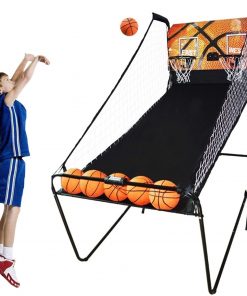 B08VDG3C8Q Dual Shot Basketball Arcade Game, 8 Game Options - Indoor Basketball Hoop with 5 Balls, Electronic Scoreboard and Sound Effects