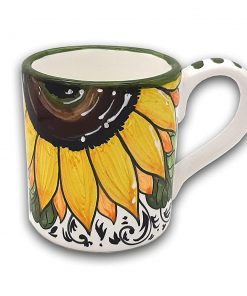 B08SRB7R2L Italian Ceramic Coffee Mug sunflower - 11 oz Hand Painted Tea Cups Design for Kitchen - Made in ITALY Tuscany - Italian Pottery Mugs for Coffee - Home Decor Ceramics Tea Cup