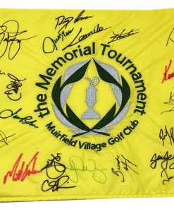 B08W2KTKBH Authentic Autographed Rickie Fowler, Trevor Immelman, Matt Kuchar, Jim Furyk Memorial Tournament Flag ~ Certified