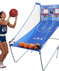 B08T22HMC2 LXLA Adult Arcade Basketball Game for Indoor/Outdoor, 2 Players Shootout Hoops Sets with Electronic Scoreboard, 4 Balls & Pump - Easy Assembly