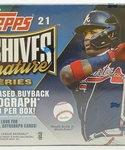 B08TGDL529 2021 Topps Archives Signature Series MLB Baseball ACTIVE PLAYER EDITION box (one encased #'d Autograph card/bx)