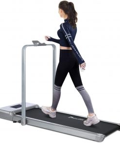 B08W2TVZVP Folding Treadmill for Home Use, Doufit TD-01 Under Desk Electric Walking Jogging Exercise Machine for Small Space, Portable Compact Workout Treadmill with Remote Control & Tablet Holder (1KM/H-6KM/H)