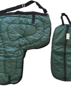 B0051XIJ2W AJ Tack Wholesale Western Horse Saddle Carrier Bridle Bag Set Cover Storage Travel Bag Padded Quilted Green