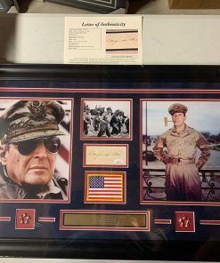 B08T69J7HZ Douglas MaCarthur Autograph Signed Cut Auto WWII Army Collage Framed JSA Letter