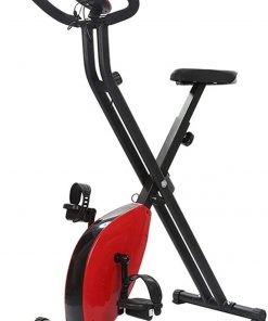 B08TMCV12M Haieshop Exercise Bike Indoor Household Mute Foldable Fitness Bicycle Fitness Equipment for Arm and Leg (Color : Red)