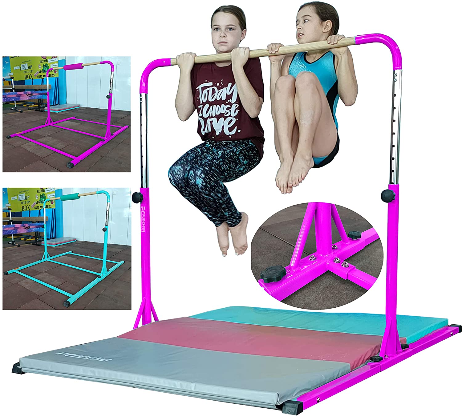 B083BF9HRQ FC FUNCHEER Expandable Gymnastics kip bar with Fiberglass ...