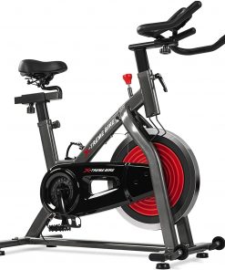 B08SL93FP5 Indoor Bike Stationary Exercise Bike, Belt Drive Indoor Cycle Bike for Home Cycling Workout Spins Bike w/ 4-way Adjustment Handlebar & LCD Monitor Max. Loading 350lbs