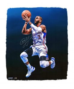 B08VQ71SW8 Chris Paul Los Angeles Clippers Autographed 20" x 24" Canvas - Autographed NBA Art