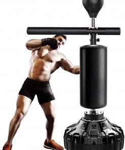 B08SQBN8PR KUKU 3 in 1Reflex Boxing Bar 360Â° Spinning Bar Standing Boxing Punch Bag Adjustable Height Heavy Adults Training Boxing Kicking Bag with Suction Cup Base,Black