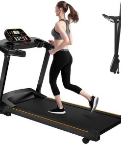 B08V5622BM 2HP Folding Electric Treadmill Fitness Motorized Running Machine w/Incline 15.75'' Wide 12 Preset Program LCD Display and Cup Holder Max Speed 7.5MPH for Home Gym Cardio Workout Jogging Training