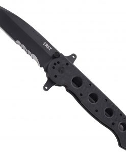 B001EIE97W CRKT M16-14SFG EDC Folding Pocket Knife: Special Forces Everyday Carry, Black Serrated Edge Blade, Tanto, Automated Liner Safety, Dual Hilt, G10 Handle, 4-Position Pocket Clip