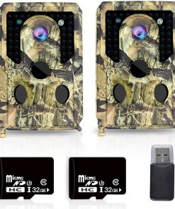 B08SQPYRTC omotor ã€2 Packã€‘ Trail Camera Hunting Wildlife Game Cam with 3 Infrared Sensors, 940nm IR LEDs Night Vision Motion Activated, 120Â° Wide Angle Lens, Sensitive Trigger Speed
