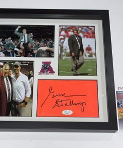 B08VW994W4 GENE STALLINGS SIGNED 12X12 FRAMED PYLON COLLAGE ALABAMA JSA COA