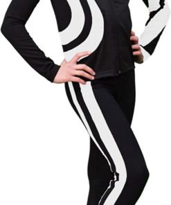 B0030FYFOE ChloeNoel P26 - Swirls Figure Skating Pants White Adult Medium