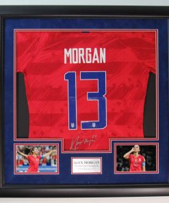 B08TG3YTQN Alex Morgan Signed/Autographed USA Women's Red Soccer Jersey Framed PSA 157421