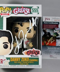 B08WRNJDDL John Travolta Signed Grease Danny Zuko (Carnival) Funko Pop Vinyl Figure w/JSA COA