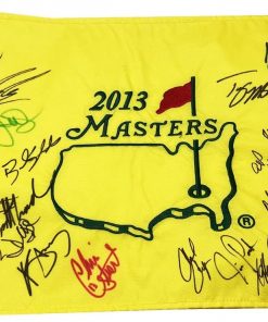 B08W2KQBKH Authentic Autographed Martin Kaymer, David Duval, Retief Goosen, Stewart Cink 2013 Masters Flag ~ Certified